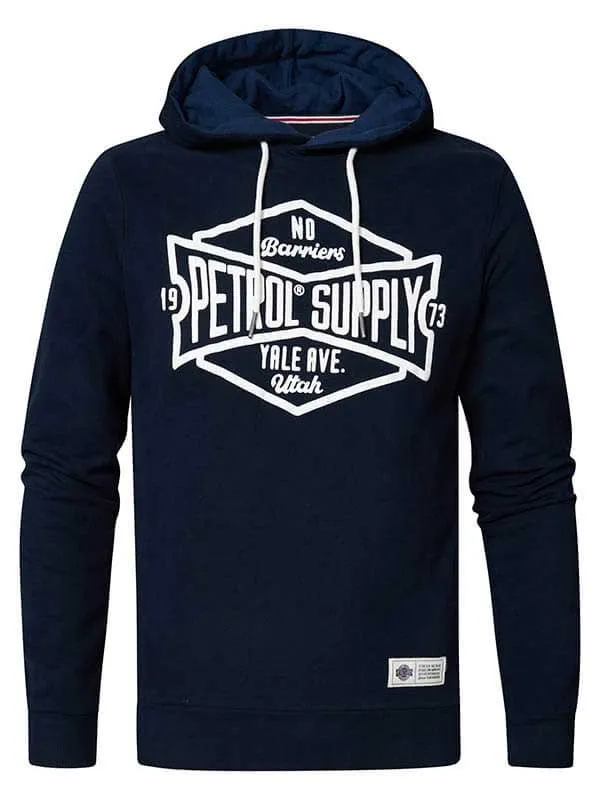 Men Knits and Sweats Petrol Industries Hoodie With Logo Artwork Midnight Navy