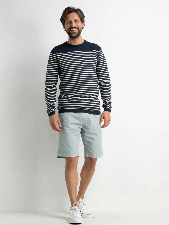 Men Knits and Sweats Petrol Industries Striped Pullover Midnight Navy