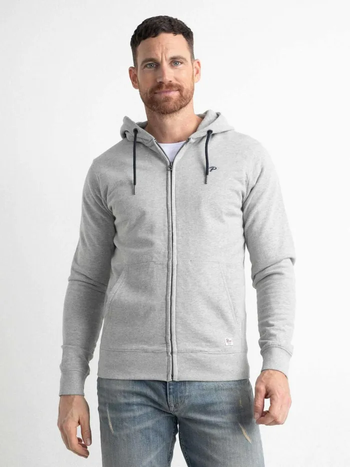 Men Knits and Sweats Petrol Industries Zipped Hoodie Light Grey Melee