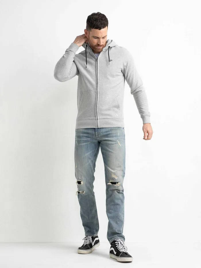 Men Knits and Sweats Petrol Industries Zipped Hoodie Light Grey Melee