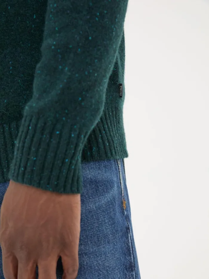 Men Knitwear Fat Face Dark Green Lambswool Half Neck Jumper