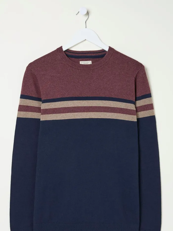 Men Knitwear Fat Face Rye Burgundy Red Cotton Cashmere Crew Neck Jumper Men Knitwear Fat Face Rye Burgundy Red Cotton Cashmere Crew Neck Jumper