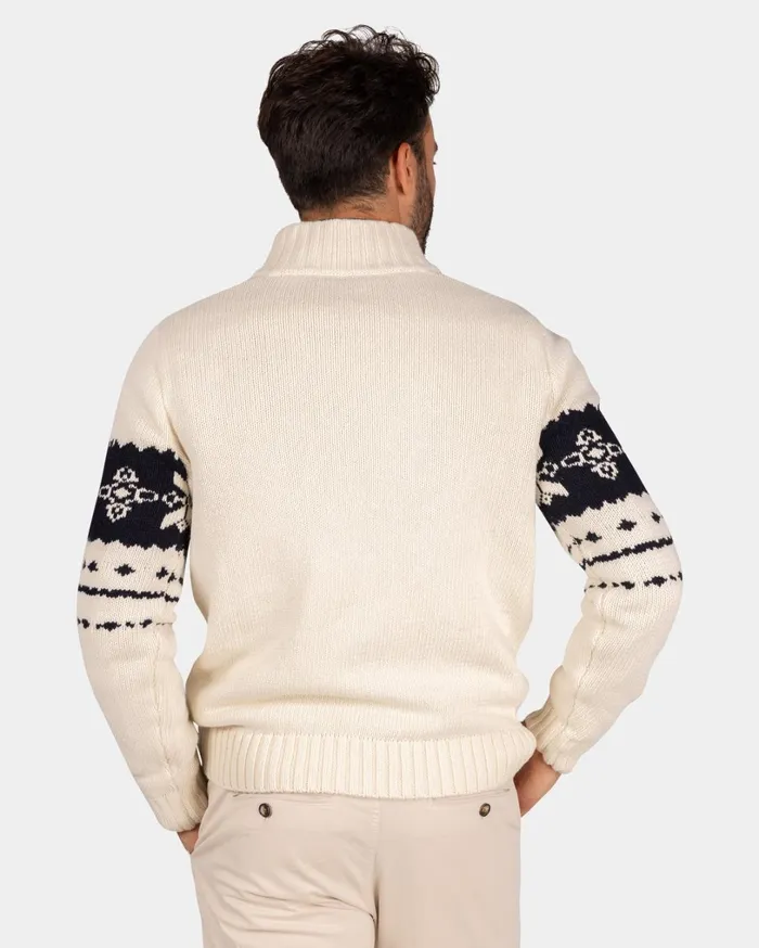 Men Knitwear NZA New Zealand Auckland Ecru Sweater With Dark Blue Pattern 8211 Ecru Men Knitwear NZA New Zealand Auckland Ecru Sweater With Dark Blue Pattern 8211 Ecru