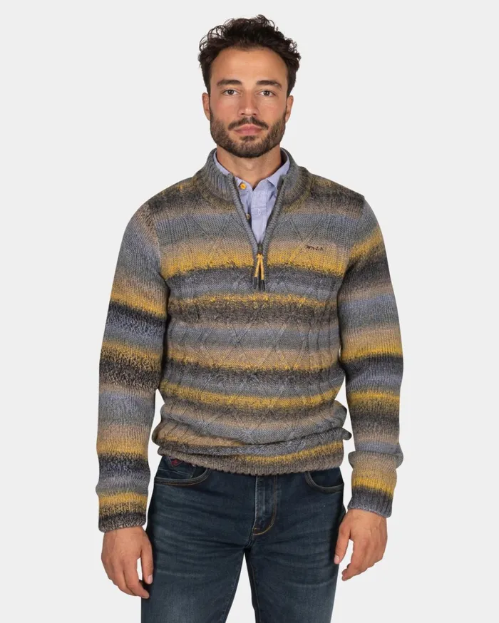 Men Knitwear NZA New Zealand Auckland Structured Knit Sweater In Blue Yellow And Black 8211 Chestnut Men Knitwear NZA New Zealand Auckland Structured Knit Sweater In Blue Yellow And Black 8211 Chestnut