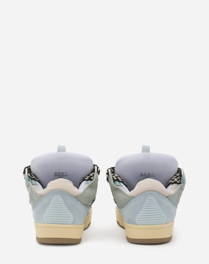Men Lanvin Curb Leather Curb Sneakers Pale Blue Men Lanvin Curb Leather Curb Sneakers Pale Blue
