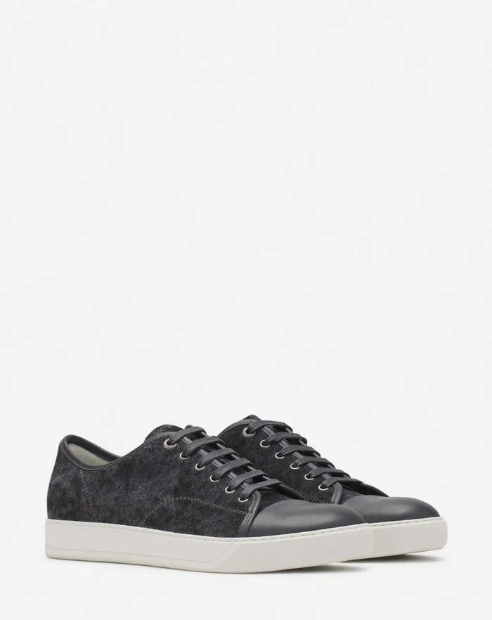 Men Lanvin DBB1 Dbb1 Sneakers In Corduroy Steel Men Lanvin DBB1 Dbb1 Sneakers In Corduroy Steel