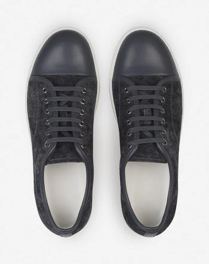 Men Lanvin DBB1 Dbb1 Sneakers In Corduroy Steel Men Lanvin DBB1 Dbb1 Sneakers In Corduroy Steel