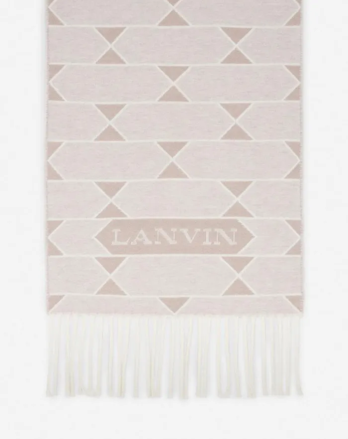 Men Lanvin Scarves Twotone Wool Scarf Light Beigeecru