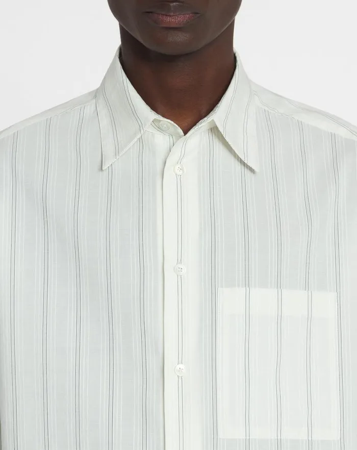 Men Lanvin Shirts Straight Cotton Shirt Whiteblack Men Lanvin Shirts Straight Cotton Shirt Whiteblack