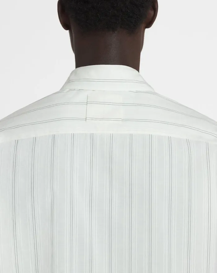 Men Lanvin Shirts Straight Cotton Shirt Whiteblack Men Lanvin Shirts Straight Cotton Shirt Whiteblack