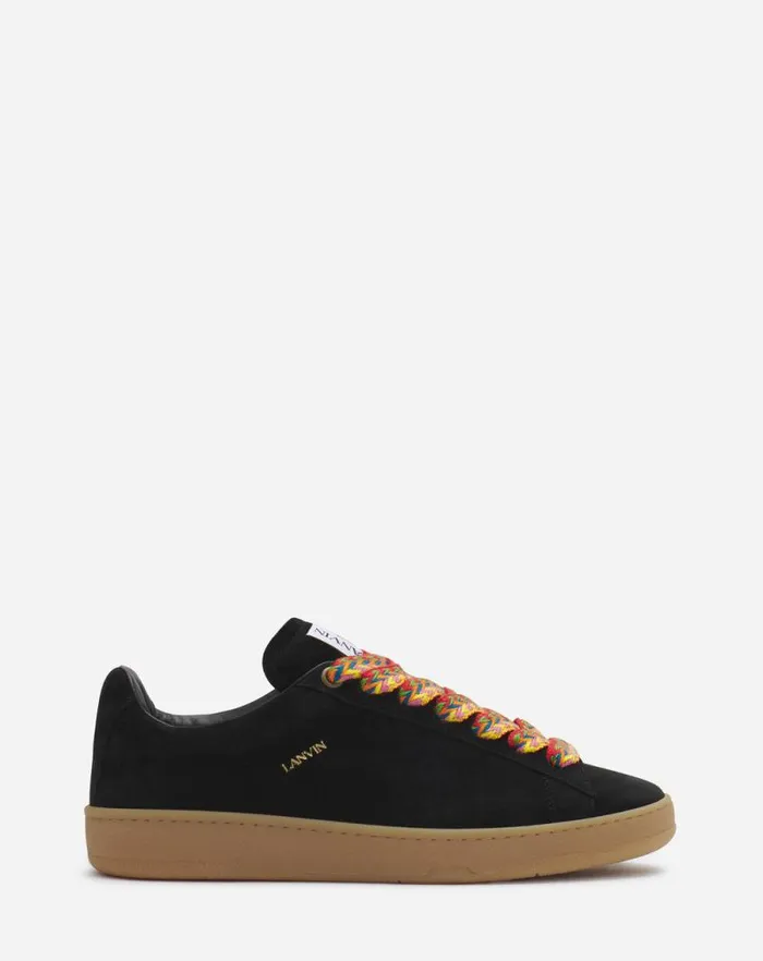 Men Lanvin Sneakers Suede Curb Lite Sneakers Black