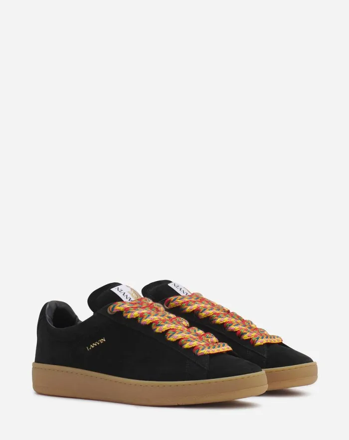 Men Lanvin Sneakers Suede Curb Lite Sneakers Black