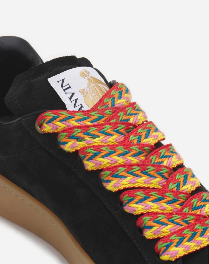 Men Lanvin Sneakers Suede Curb Lite Sneakers Black