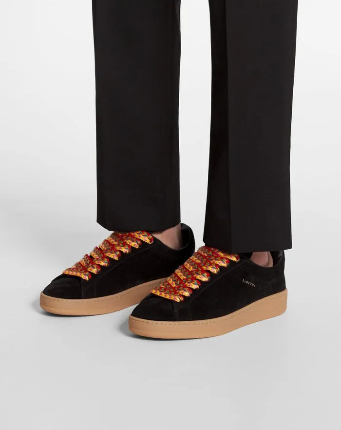 Men Lanvin Sneakers Suede Curb Lite Sneakers Black