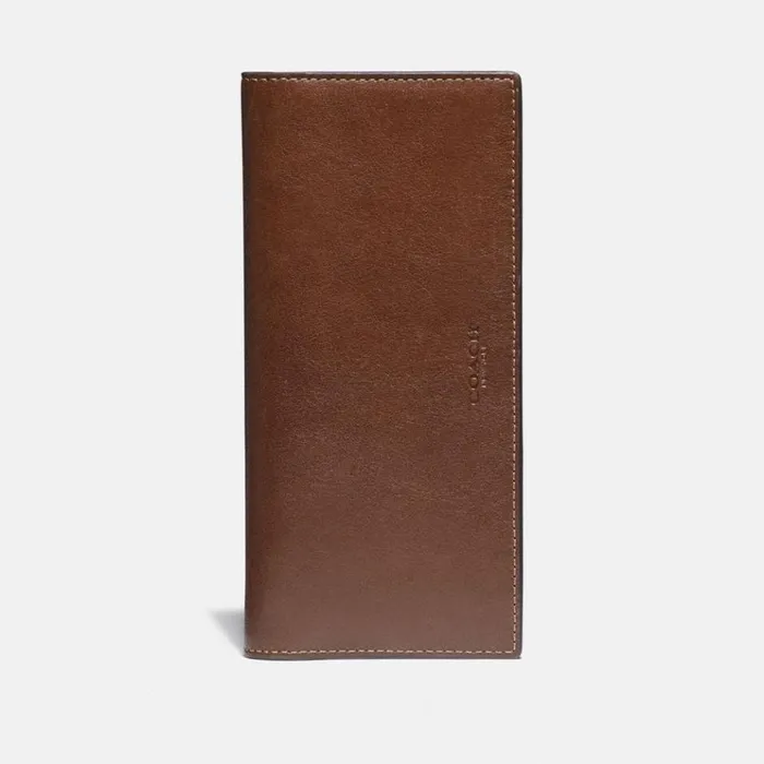 Men Large Wallets Coach Breast Pocket Wallet Saddle