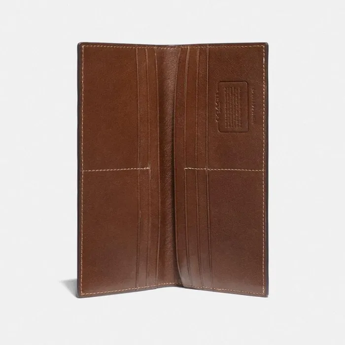 Men Large Wallets Coach Breast Pocket Wallet Saddle