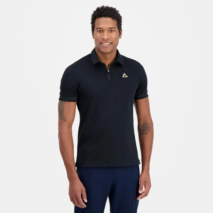 Men Le Coq Sportif Polos Shirts Coq D039or Polo Shirt Col Zipp En Interlock 240g Coton Black Men Le Coq Sportif Polos Shirts Coq D039or Polo Shirt Col Zipp En Interlock 240g Coton Black