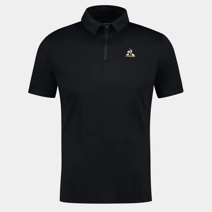 Men Le Coq Sportif Polos Shirts Coq D039or Polo Shirt Col Zipp En Interlock 240g Coton Black