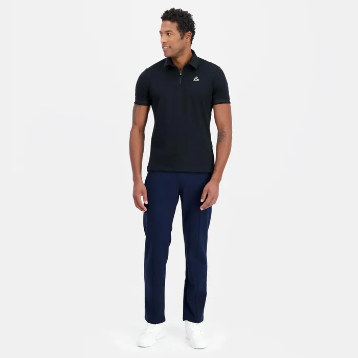 Men Le Coq Sportif Polos Shirts Coq D039or Polo Shirt Col Zipp En Interlock 240g Coton Black
