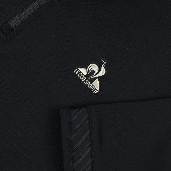Men Le Coq Sportif Polos Shirts Coq D039or Polo Shirt Col Zipp En Interlock 240g Coton Black