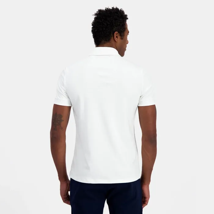 Men Le Coq Sportif Polos Shirts Coq D039or Polo Shirt Col Zipp En Interlock 240g Coton Marsh Mallow