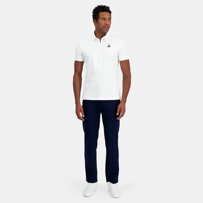 Men Le Coq Sportif Polos Shirts Coq D039or Polo Shirt Col Zipp En Interlock 240g Coton Marsh Mallow