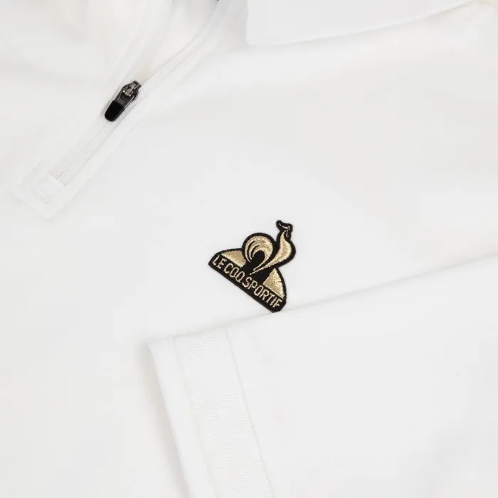 Men Le Coq Sportif Polos Shirts Coq D039or Polo Shirt Col Zipp En Interlock 240g Coton Marsh Mallow
