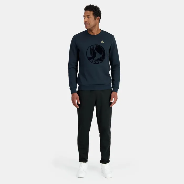 Men Le Coq Sportif Sweatshirts RoundNeck Sweatshirtshirt Motif La Paix Sky Captain