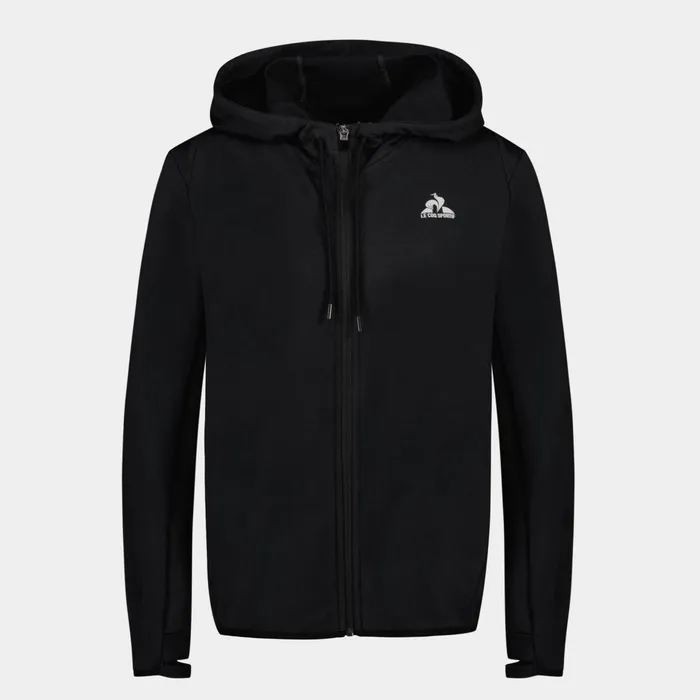 Men Le Coq Sportif Sweatshirts Training Performance ZipUp Hoodie Black