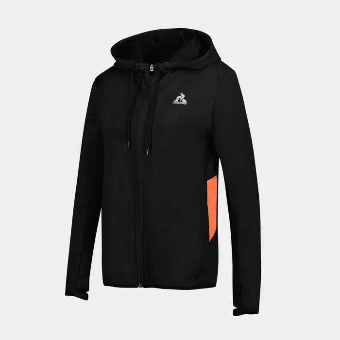 Men Le Coq Sportif Sweatshirts Training Performance ZipUp Hoodie Black