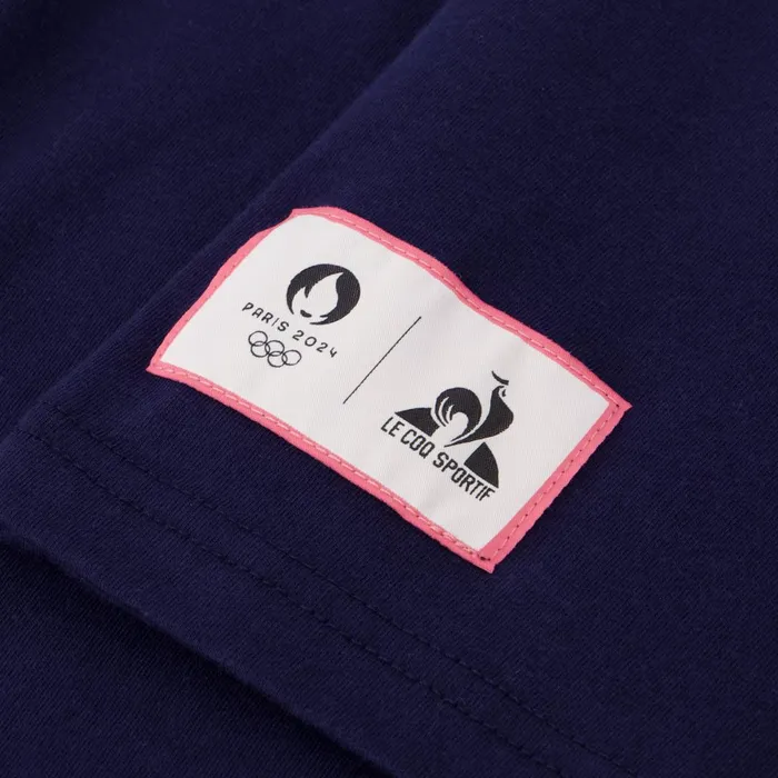Men Le Coq Sportif Tshirts And Tops Paris 2024 TShirt Bleu Nuitmarshmallow