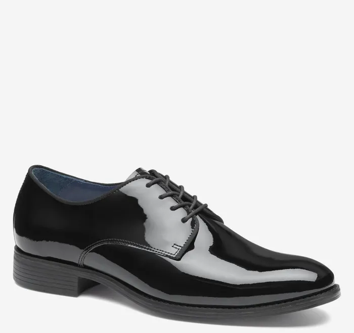 Men Lewis Plain Toe Black Patent Leather JohnstonandMurphy Dress Shoes