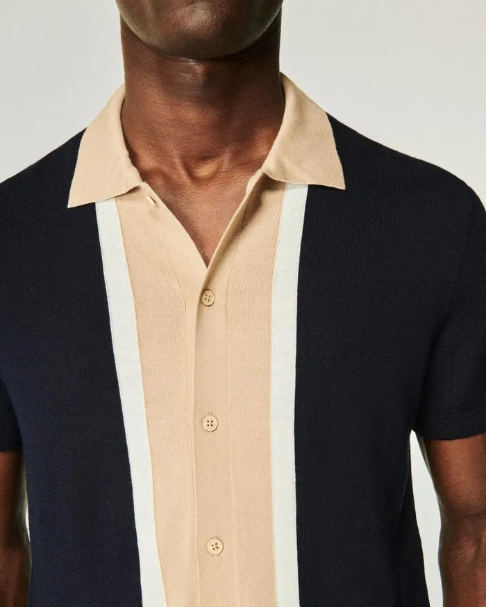 Men Merino Wool Sweaters From Future Polo Neck Sweater Navy