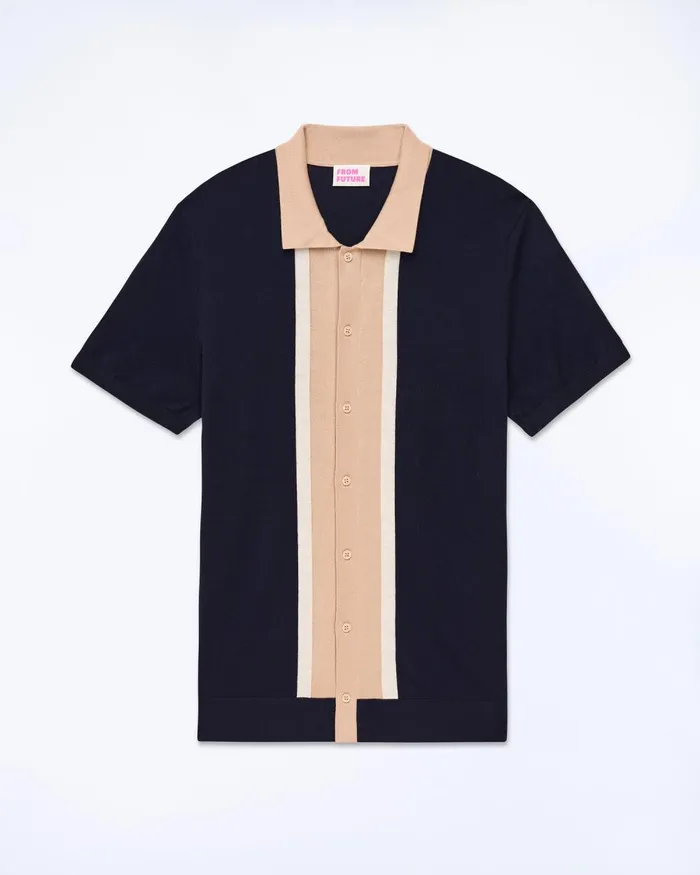 Men Merino Wool Sweaters From Future Polo Neck Sweater Navy