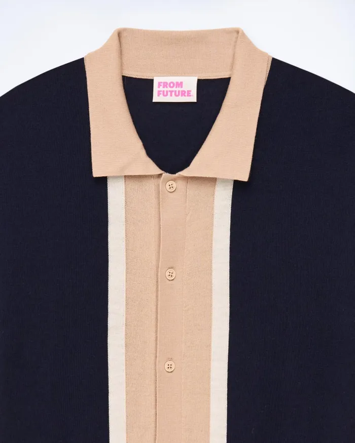 Men Merino Wool Sweaters From Future Polo Neck Sweater Navy