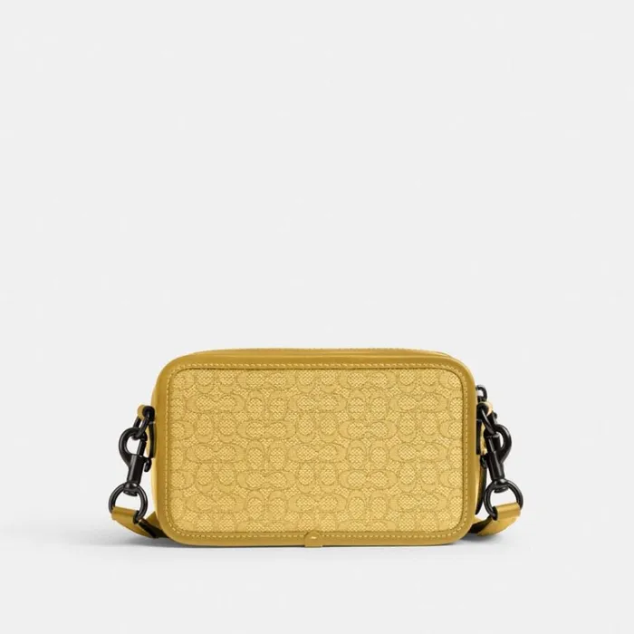 Men Messenger and Crossbody Coach Charter Slim Crossbody In Micro Signature Jacquard Yellowflax Men Messenger and Crossbody Coach Charter Slim Crossbody In Micro Signature Jacquard Yellowflax