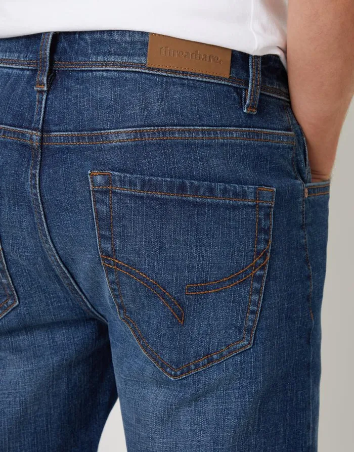 Men Mid Wash Stretch Heritage Slim Fit Jeans Threadbare Slim Fit Men Mid Wash Stretch Heritage Slim Fit Jeans Threadbare Slim Fit