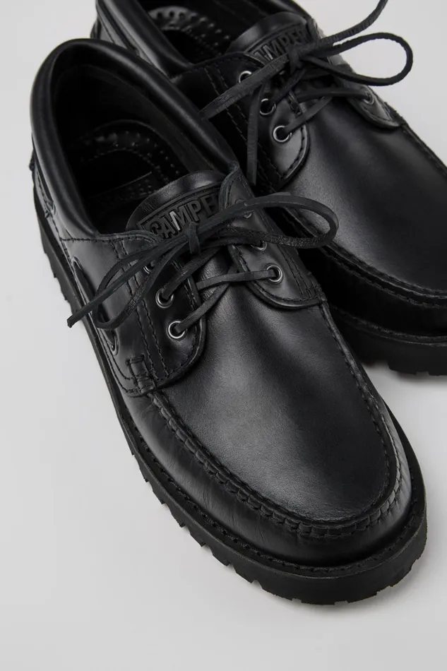 Men Nautico Black Boat Shoe Camper Casual Shoes
