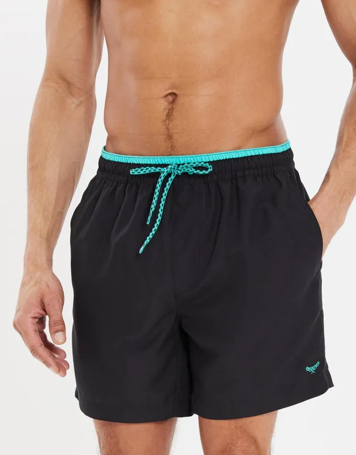 Men Navy and Black Swim Shorts 2 Pack Threadbare Swim Shorts Men Navy and Black Swim Shorts 2 Pack Threadbare Swim Shorts