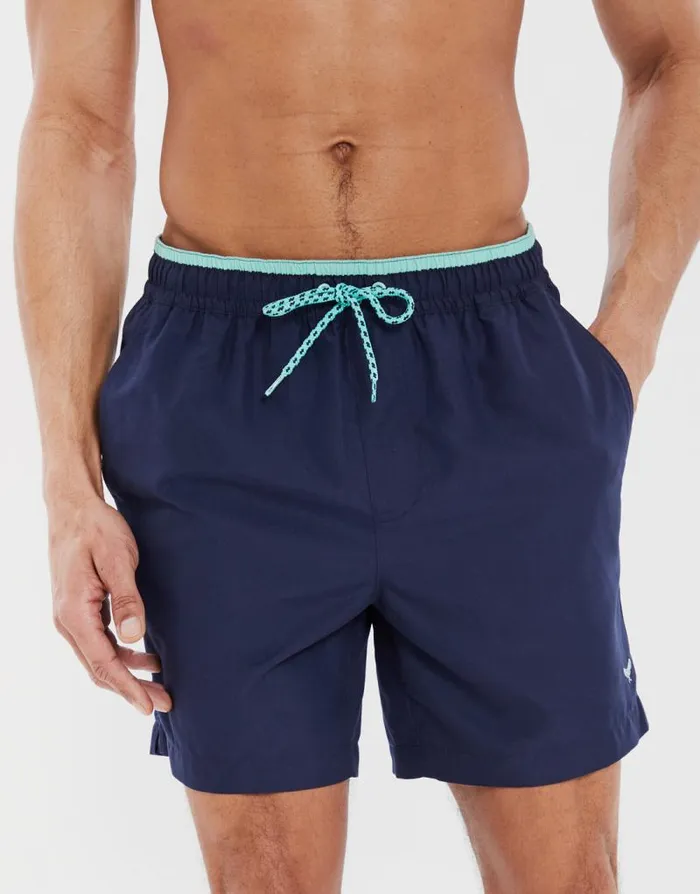 Men Navy and Black Swim Shorts 2 Pack Threadbare Swim Shorts Men Navy and Black Swim Shorts 2 Pack Threadbare Swim Shorts