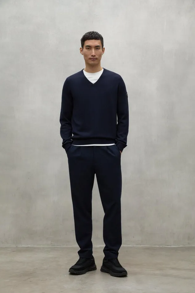 Men Navy Blue Ferro Sweater Ecoalf Knitwear