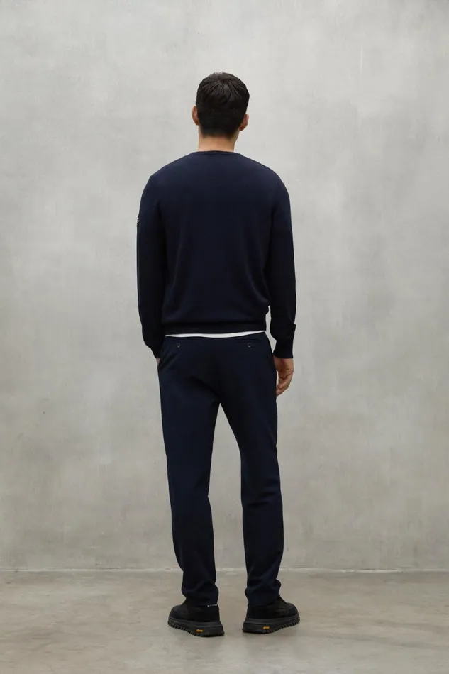 Men Navy Blue Ferro Sweater Ecoalf Knitwear