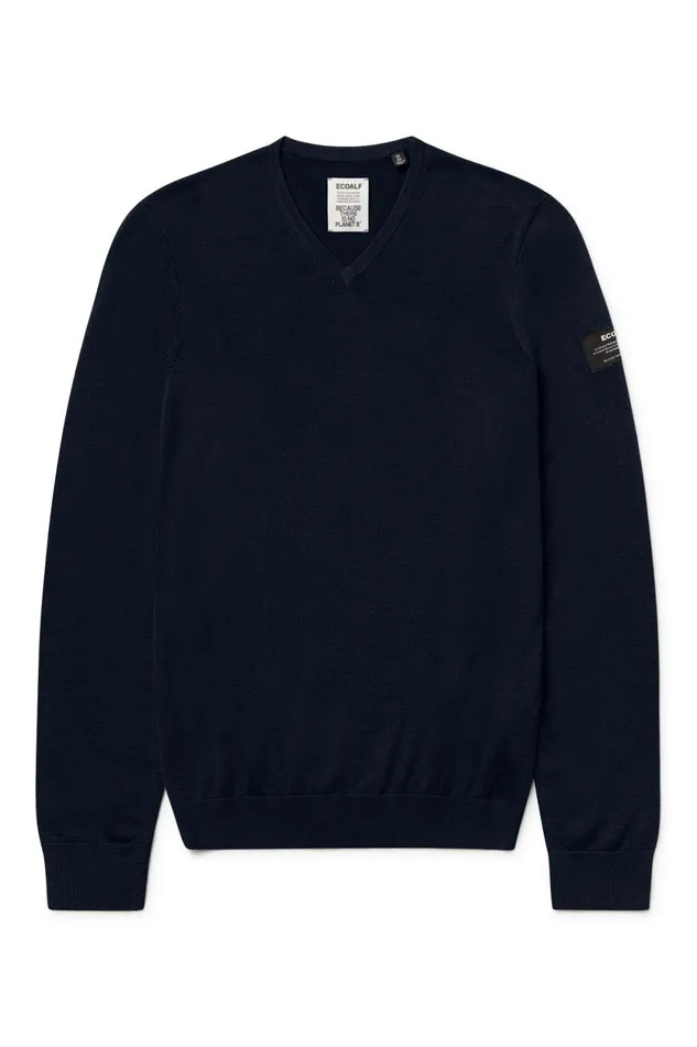 Men Navy Blue Ferro Sweater Ecoalf Knitwear