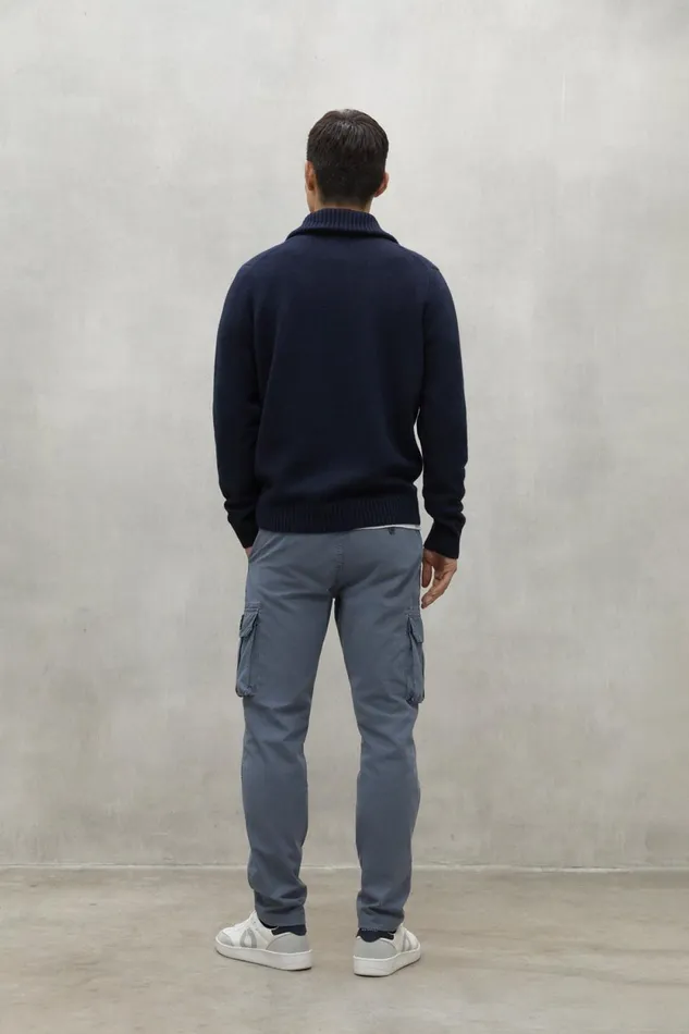 Men Navy Blue Idesia Sweater Ecoalf Knitwear