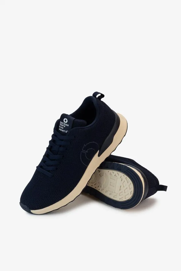 Men Navy Blue Knitted Conde Trainers Ecoalf Sneakers