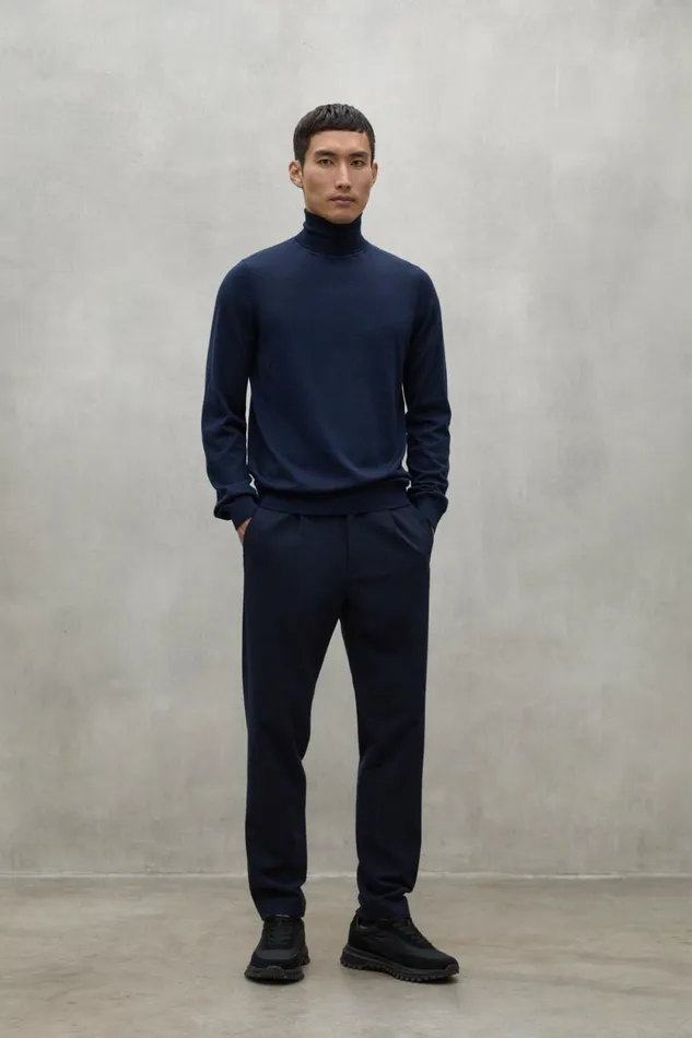 Men Navy Blue Sauco Sweater Ecoalf Knitwear