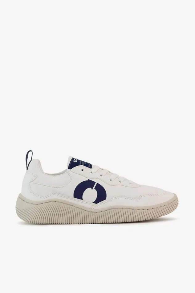 Men Navy Blue Synthetic Leather Alcudia Trainers Ecoalf Sneakers