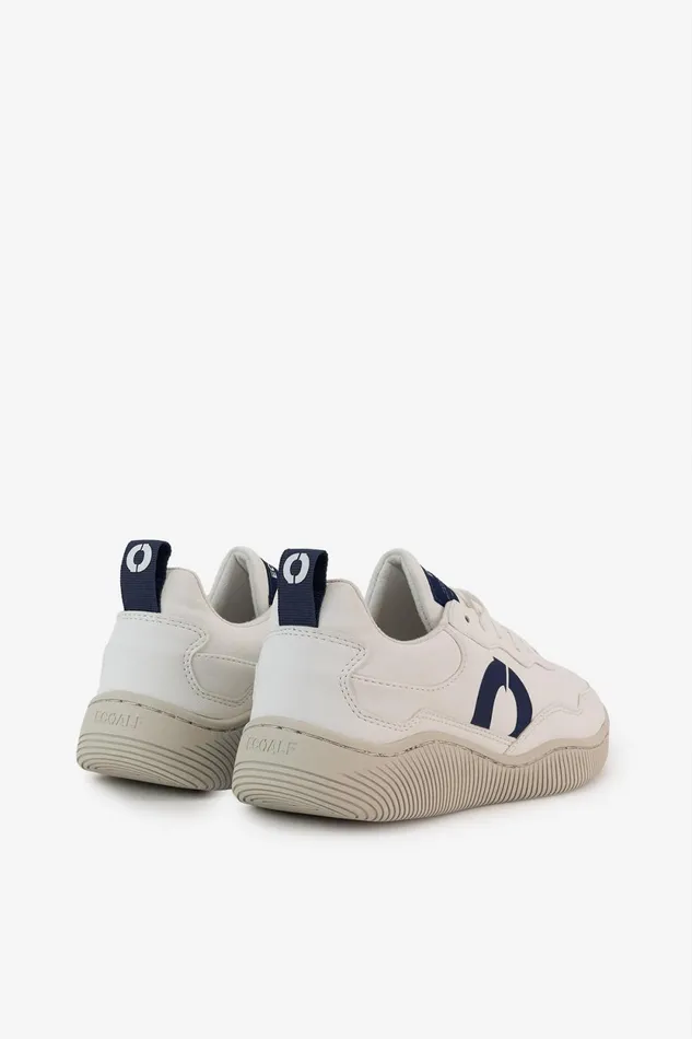 Men Navy Blue Synthetic Leather Alcudia Trainers Ecoalf Sneakers