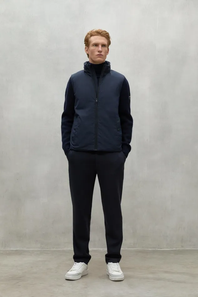 Men Navy Blue Tipa Jacket Ecoalf Knitwear