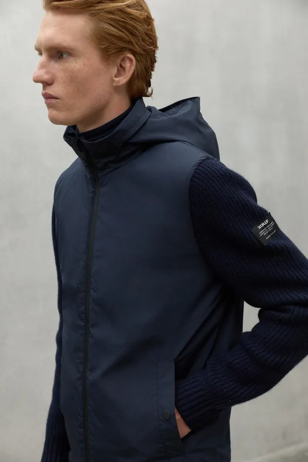Men Navy Blue Tipa Jacket Ecoalf Knitwear